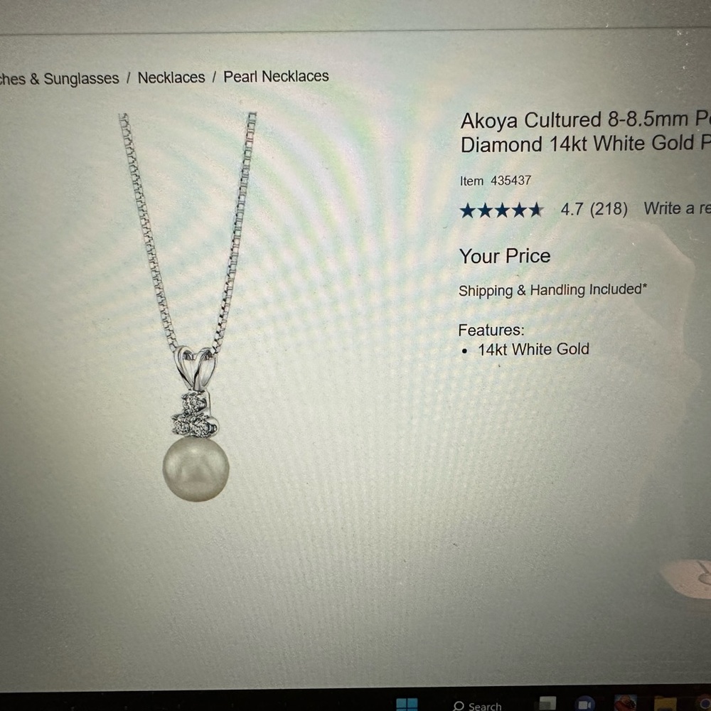 Pearl and diamond necklace